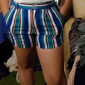 Multi colored vertical stripped shorts